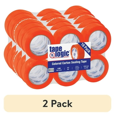 (2 pack) Tape Logic® Carton-Sealing Tape, 3" Core, 2" x 110 Yd., Orange, Pack Of 18