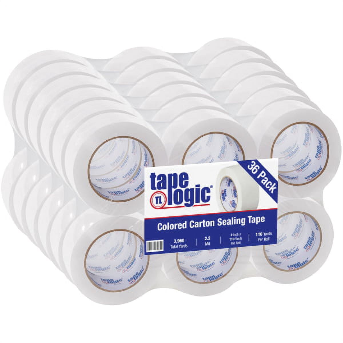Tape Logic® Carton Sealing Tape, 2" x 110 Yd., White, Case Of 36
