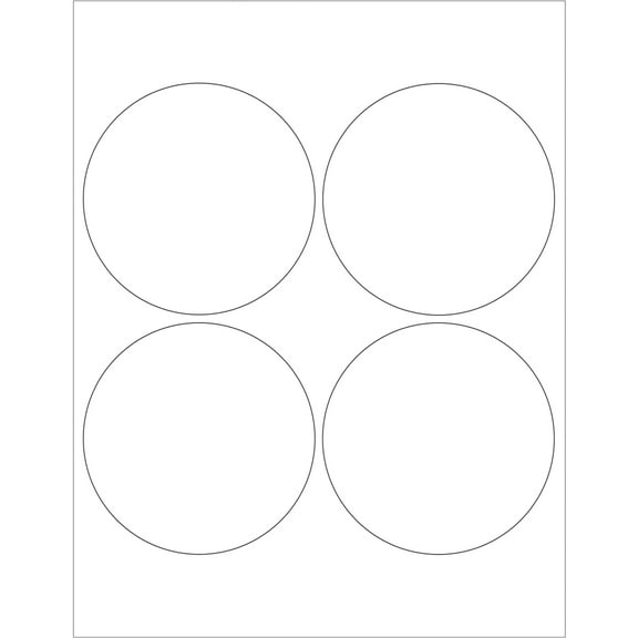 Tape Logic Circle Laser Labels 4" White 400/Case LL148