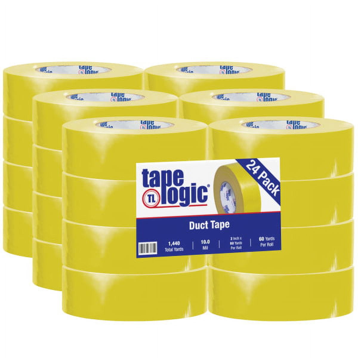 Tape Logic® Color Duct Tape, 3" Core, 2" x 180', Yellow, Case Of 24