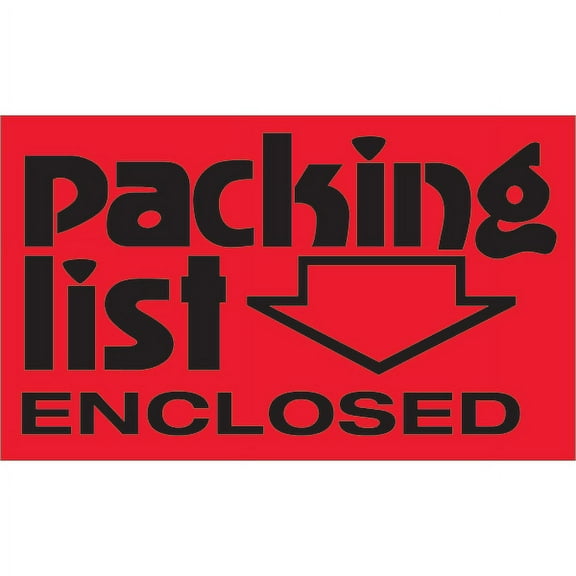 Tape Logic Label,Packg List Enclosed,3x5" DL1074