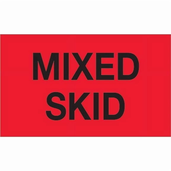 Tape Logic® Preprinted Shipping Labels, DL1113, Mixed Skid, Rectangle, 3" x 5", Fluorescent Red, Roll Of 500