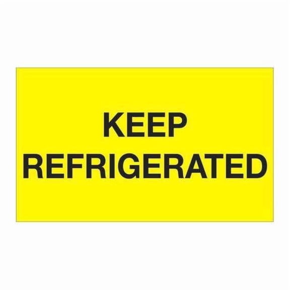 Tape Logic® Climate Labels, DL1115, Keep Refrigerated, Rectangle, 3" x 5", Fluorescent Yellow, Roll Of 500