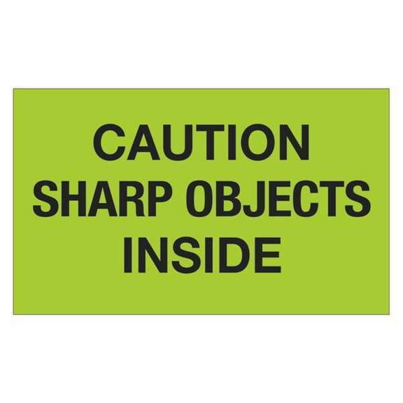 Tape Logic Label,Caution Sharp Objects Inside,3x5" DL1126