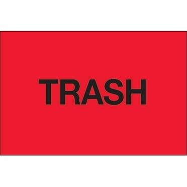 Tape Logic DL1149 2 x 3 in. - Trash Fluorescent Red Labels - Roll of 500