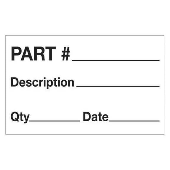 Tape Logic DL1183 1.25 x 2 in. - Part No.- Description - Quantity - Date Labels, Black & White - Roll of 500