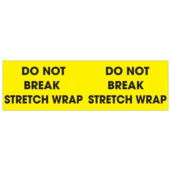 Tape Logic® Preprinted Pallet Protection Labels, DL1196, 3" x 10", "Do Not Break Stretch Wrap", Fluorescent Yellow, Roll Of 500