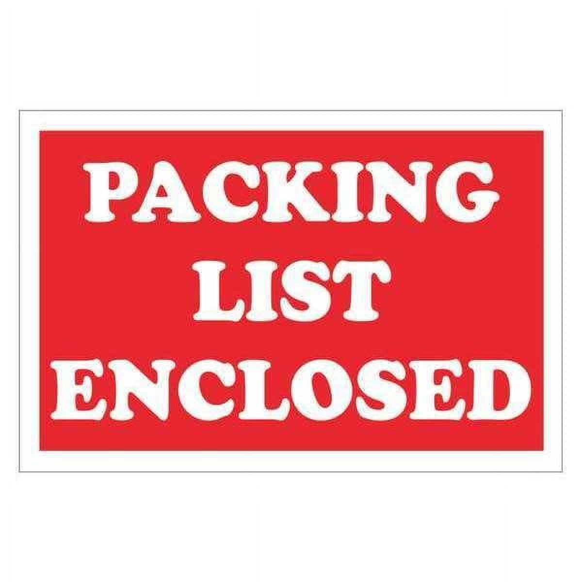 Tape Logic Labels "Packing List Enclosed" 2" x 3" Red/White 500/Roll ...