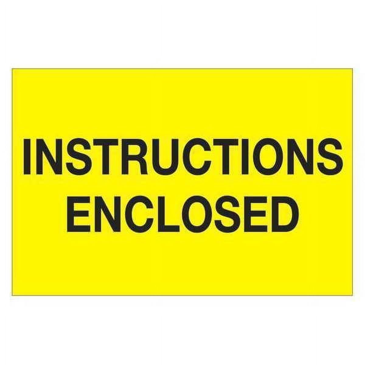 Tape Logic® Preprinted Shipping Labels, DL1209, Instructions Enclosed, Rectangle, 2" x 3", Fluorescent Yellow, Roll Of 500