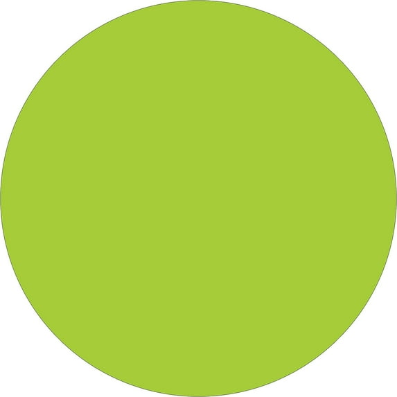 Tape Logic DL1389FG 1 in. Circle - Fluorescent Green Removable Labels - Roll of 500