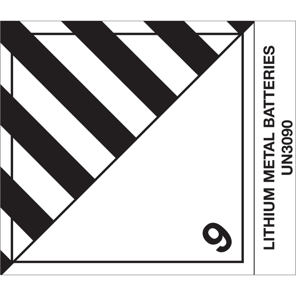 Tape Logic DL519P1 4 x 4.75 in. - Lithium Metal Batteries Labels, Black ...