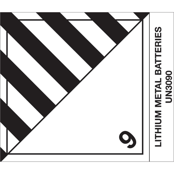 Tape Logic DL519P1 4 x 4.75 in. - Lithium Metal Batteries Labels, Black & White - Roll of 500
