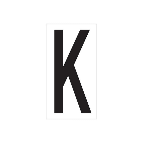 Tape Logic DL9310K 3.50 in. K Vinyl Warehouse Letter Labels, Black & White - Case of 50