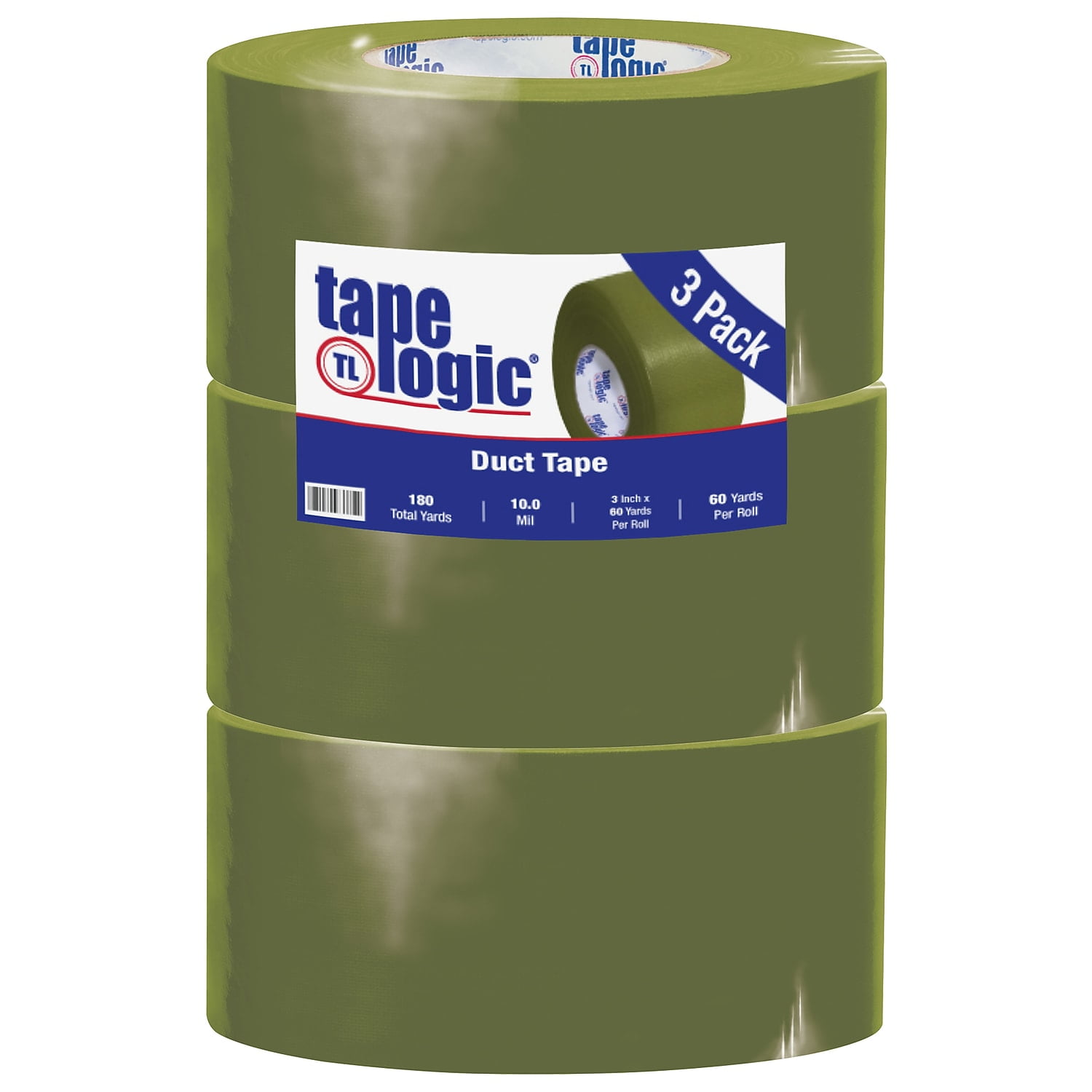 Tape Logic Duct Tape 10 Mil 3" x 60 yds. Olive Green 3/Case T988100LV3PK