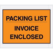 Office Depot  Brand Packing List/Invoice Enclosed Envelopes, Full Face, 4 1/2 x 5 1/2, Orange, Pack Of 1,000