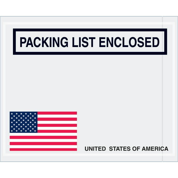 Tape Logic Envelopes,USA Flag,4 1/2x5 1/2",PK1000 PL465