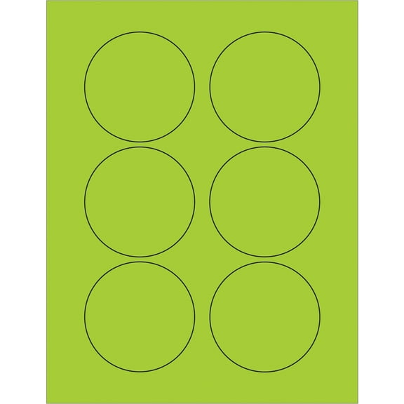 Tape Logic Fluorescent Circle Laser Labels 3" Fluorescent Green 600/Case LL195GN