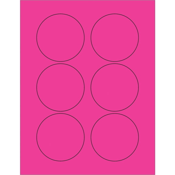 Tape Logic Fluorescent Circle Laser Labels 3" Fluorescent Pink 600/Case LL195PK