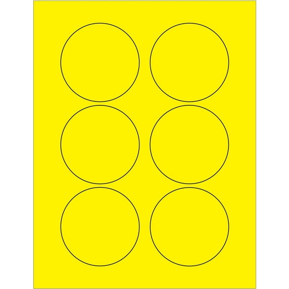 Tape Logic Fluor. Circle Laser Label,3",Yel,PK600 LL195YE