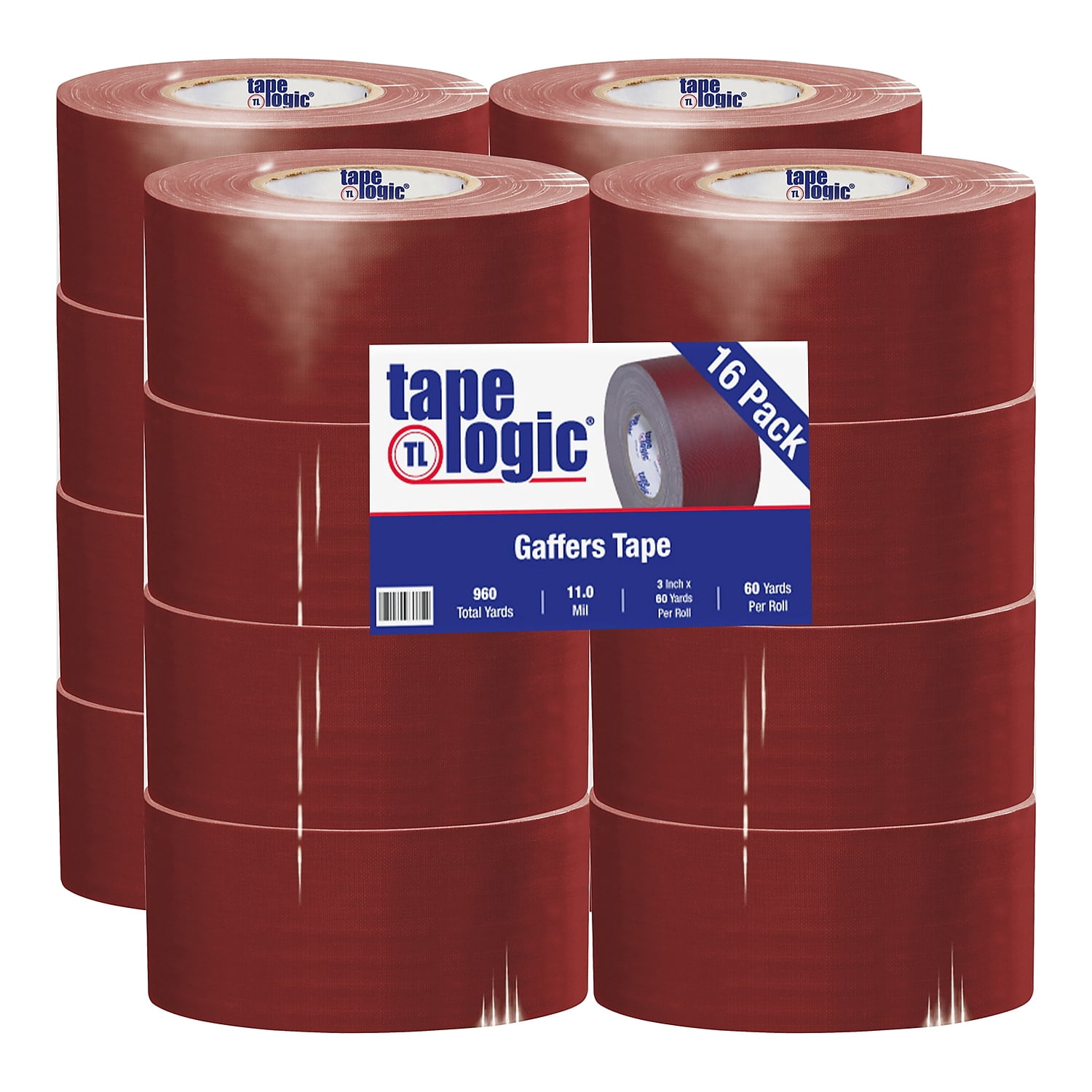 Tape Logic Gaffers Tape 11 Mil 3" x 60 yds. Burgundy 18/Case (T98818BUR)