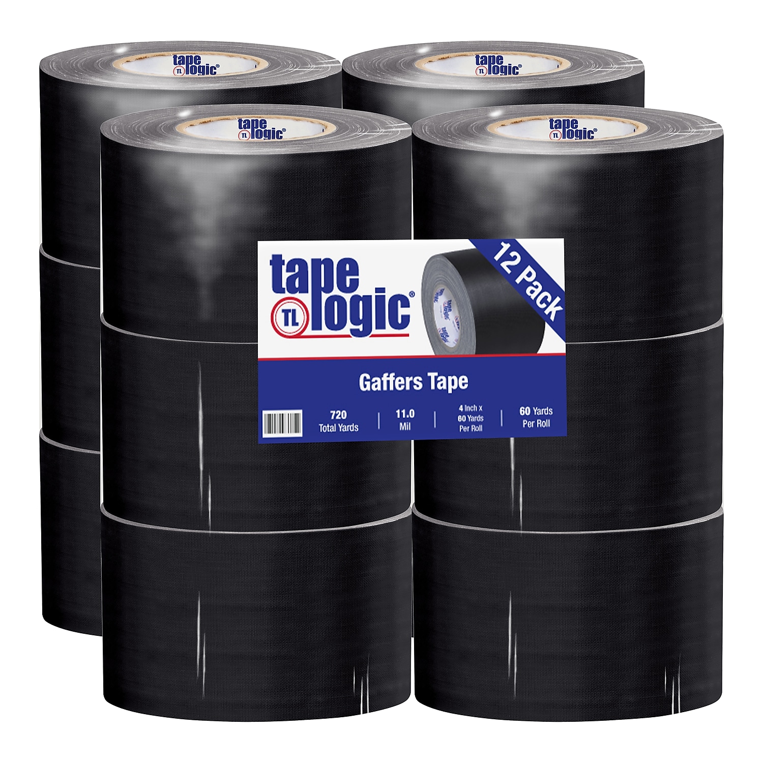 Tape Logic Gaffers Tape 11 Mil 4" x 60 yds. Black 12/Case (T98918B