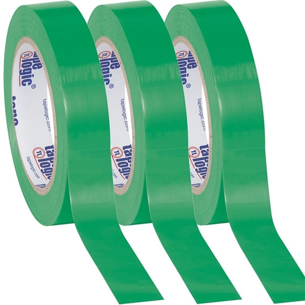 Tape Logic Green Solid Vinyl Safety Tape 1" X 36 Yard Roll (3 Pack)