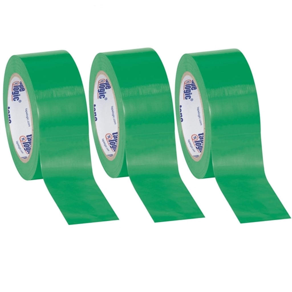 Tape Logic Green Solid Vinyl Safety Tape 2" x 36 Yard Roll (3 Pack)