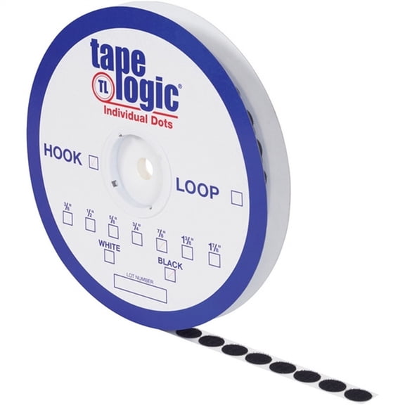 Tape Logic Hook Side Black Dots 3/8" Roll (1800 Dots/Roll)