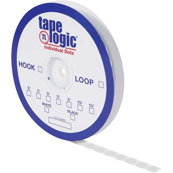 Tape Logic Hook Side White Dots 7/8" Roll (900 Dots/Roll)