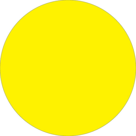 Tape Logic Inventory Circle Labels 1 1/2" Fluorescent Yellow 500/Roll DL612L