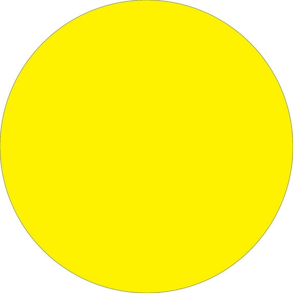 Tape Logic Inventory Circle Label,4",Yellow DL615L
