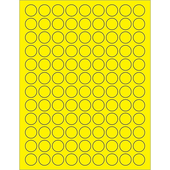 Tape Logic Fluorescent Circle Laser Labels 3/4" Fluorescent Yellow 10800/Case LL190YE