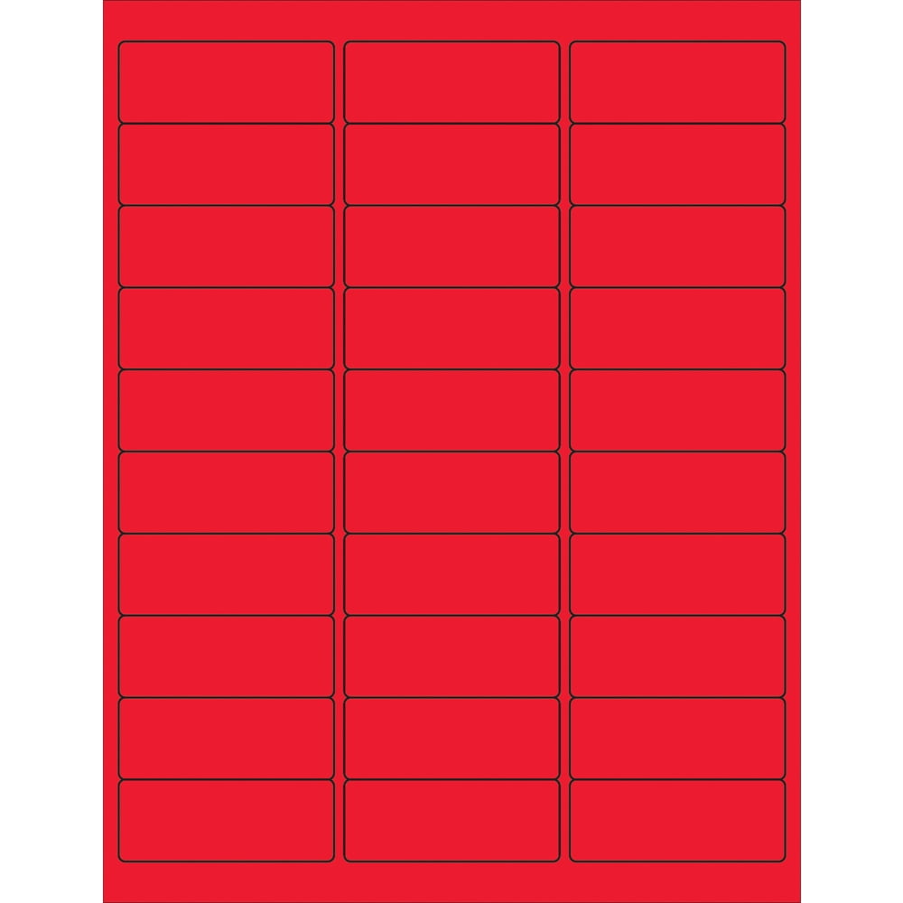 Red Labes Tape Logic LL405RD 2.63 x 1 in. Fluorescent Red Removable Rectangle ...