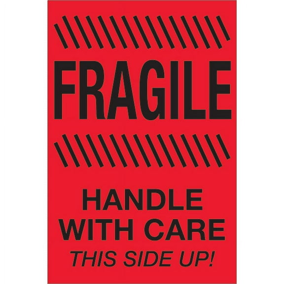 Tape Logic Label,Fragile HWC This Side Up,4x6" DL1187