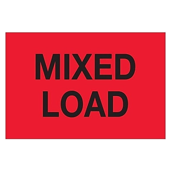 Tape Logic Labels "Mixed Load" 2 x 3" Fluorescent Red 500/Roll (DL1624)