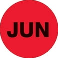 thumbnail image 1 of Tape Logic Months of the Year Labels "JUN" 2" Circle Fluorescent Red 500/Roll DL6740, 1 of 2