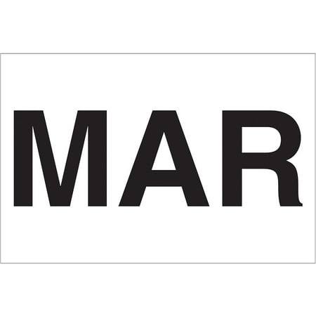 Tape Logic Months of the Year Labels, "MAR", 2" x 3", White, 500/Roll
