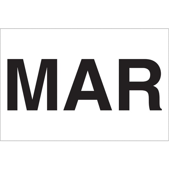 Tape Logic Months of the Year Labels, "MAR", 2" x 3", White, 500/Roll