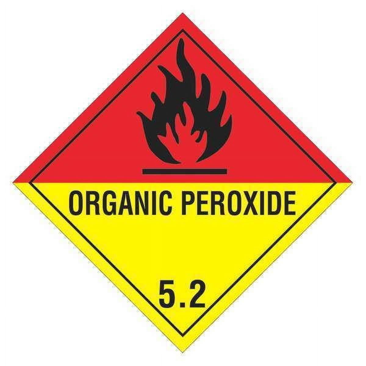 Tape Logic Organic Peroxide 5.2 Labels - 4" X 4", Hazard Warning Stickers (Pack Of 5)