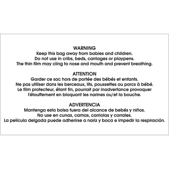 Tape Logic Labels "Warning - Keep this Bag Away..." 3x5" Black/White 500/Roll DL1456