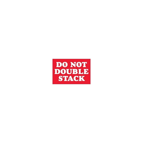 Tape Logic Labels "Do Not Double Stack" 2 x 3" Red/White 500/Roll (DL1614)