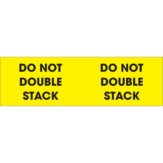 Tape Logic Labels "Do Not Double Stack" 3" x 10" Fluorescent Yellow 500/Roll DL3101
