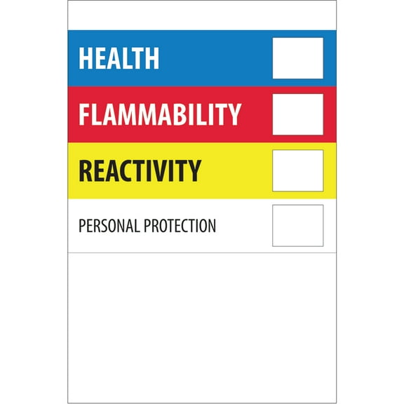 Tape Logic Labels "Health Flammability Reactivity" 4" x 6" Multiple 500/Roll DL1291