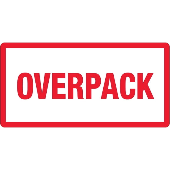 Tape Logic Labels "Overpack" 3" x 6" Red/White 500/Roll DL1374