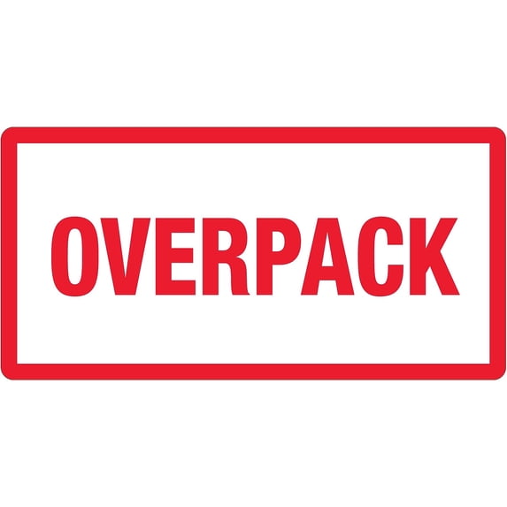 Tape Logic Labels "Overpack" 3" x 6" Red/White 500/Roll DL1374