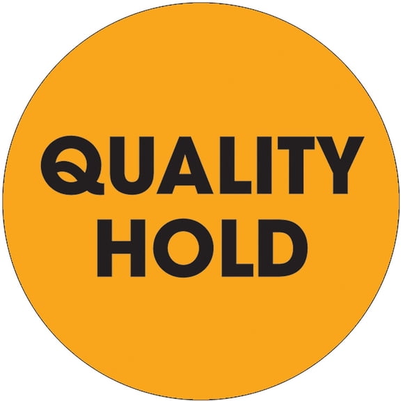 Tape Logic Labels "Quality Hold" 2" Circle Fluorescent Orange 500/Roll DL1274