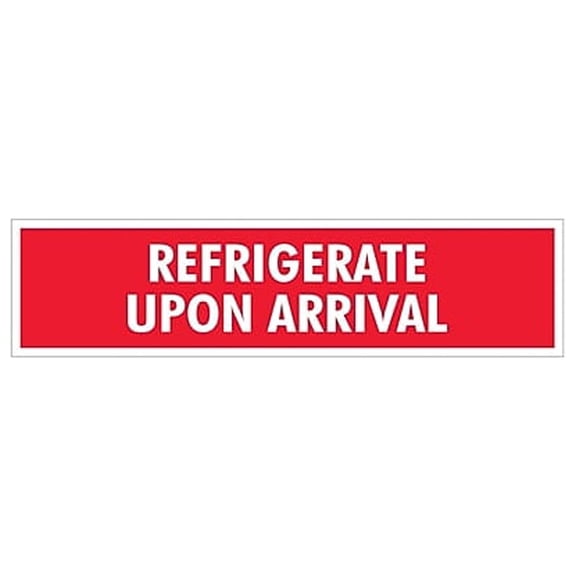 Tape Logic Labels "Refrigerate Upon Arrival" 2 x 8" Red/White 500/Roll (DL1640)