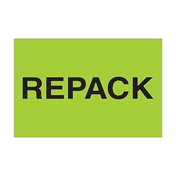 Tape Logic Labels "Repack" 2 x 3" Fluorescent Green 500/Roll (DL1613)