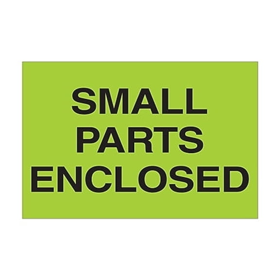 Tape Logic Labels "Small Parts Enclosed" 2 x 3" Fluorescent Green 500/Roll (DL1625)