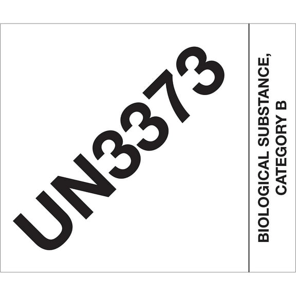 Tape Logic Labels "UN3373 Biological Substance Category B" 4" x 4 3/4" Black/ DL1404
